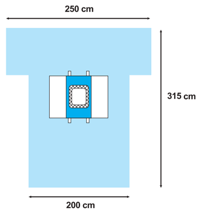 Покриття операційне абдомінально /лапароскопове з мішками Coverline ref.16141402